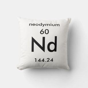 Periodische Tabelle 60 Neodym-Kissen Kissen