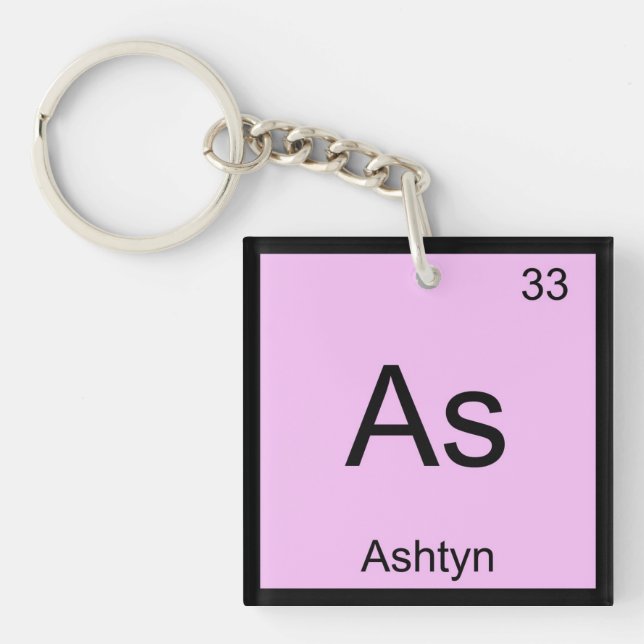 Periodische Tabelle "Ashtyn Name Chemistry Element Schlüsselanhänger (Vorderseite)