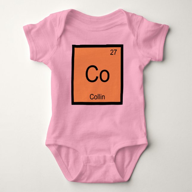 Periodische Tabelle "Collin Name Chemistry Element Baby Strampler (Vorderseite)