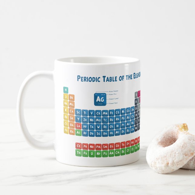 Periodische Tabelle der Elemente 2 Kaffeetasse (Mit Donut)