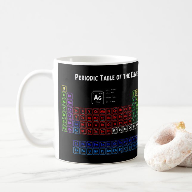 Periodische Tabelle der Elemente Kaffeetasse (Mit Donut)