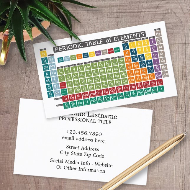 Periodische Tabelle der Elemente - Periodische Anw Visitenkarte (Custom Printed Business Cards)