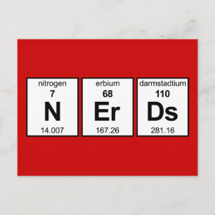 Periodische Tabelle der Nerd Postkarte