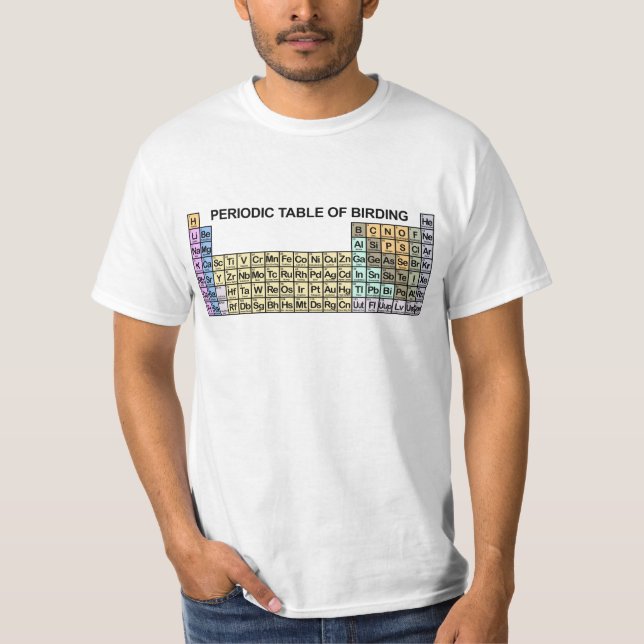 Periodische Tabelle der Vogelbeobachtung T-Shirt (Vorderseite)