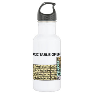 Periodische Tabelle der Vogelbeobachtung Trinkflasche