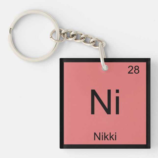Periodische Tabelle des chemischen Elements von Ni Schlüsselanhänger (Vorderseite)