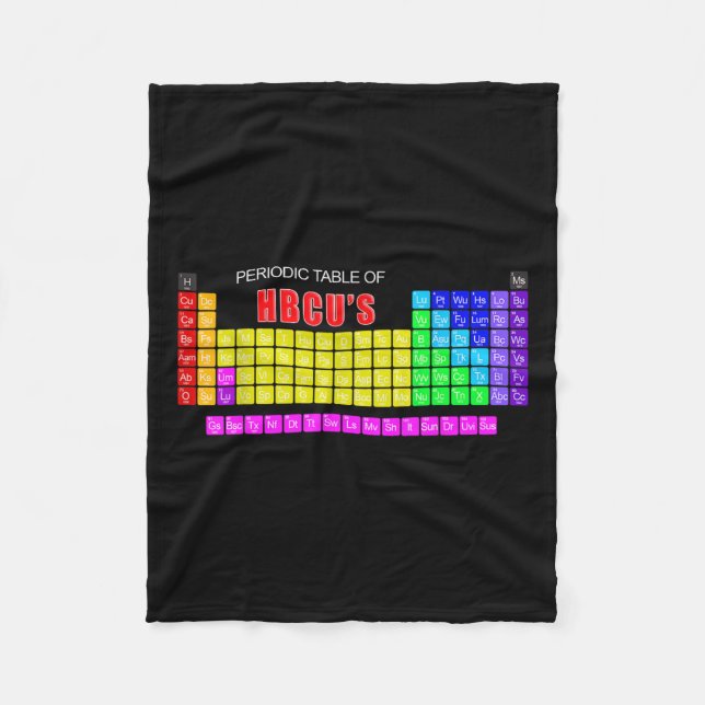 Periodische Tabelle des Hbcus blerd Fleecedecke (Vorderseite)