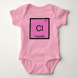 Periodische Tabelle für Claudette Name Chemistry E Baby Strampler