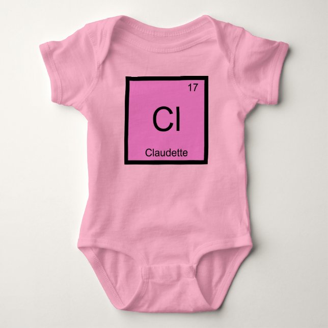 Periodische Tabelle für Claudette Name Chemistry E Baby Strampler (Vorderseite)