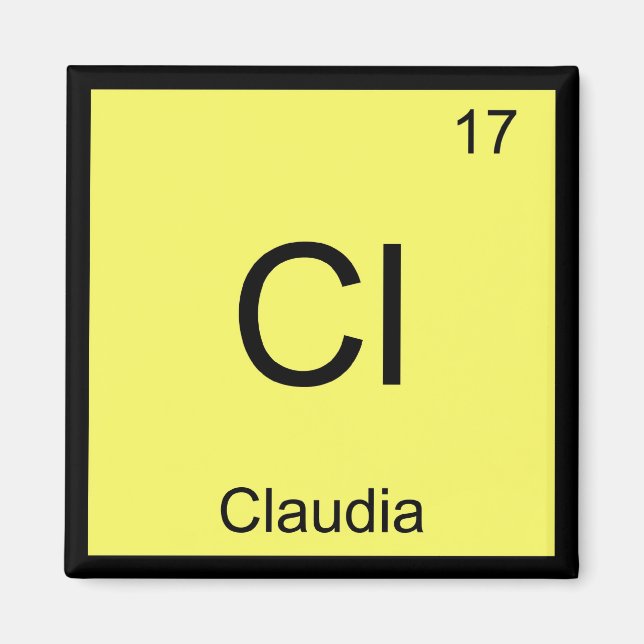 Periodische Tabelle für Claudia Name Chemistry Ele Magnet (Vorne)