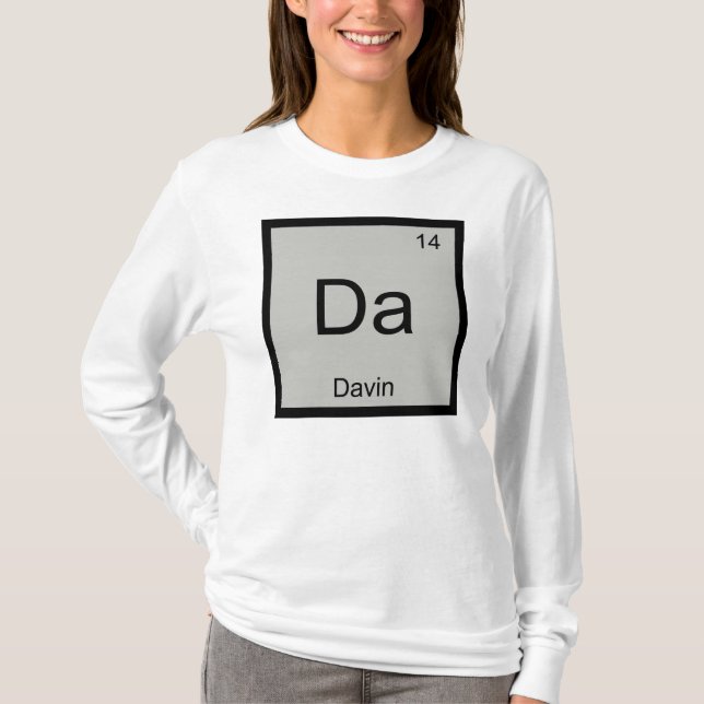 Periodische Tabelle für Davin Name Chemistry Eleme T-Shirt (Vorderseite)