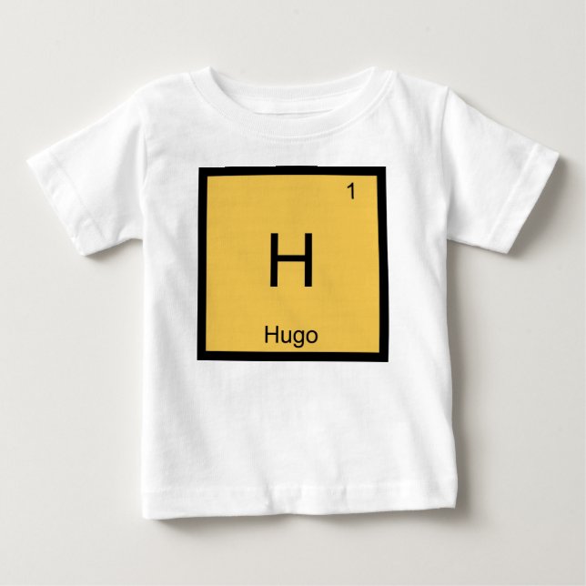 Periodische Tabelle für Hugo Name Chemistry Elemen Baby T-shirt (Vorderseite)