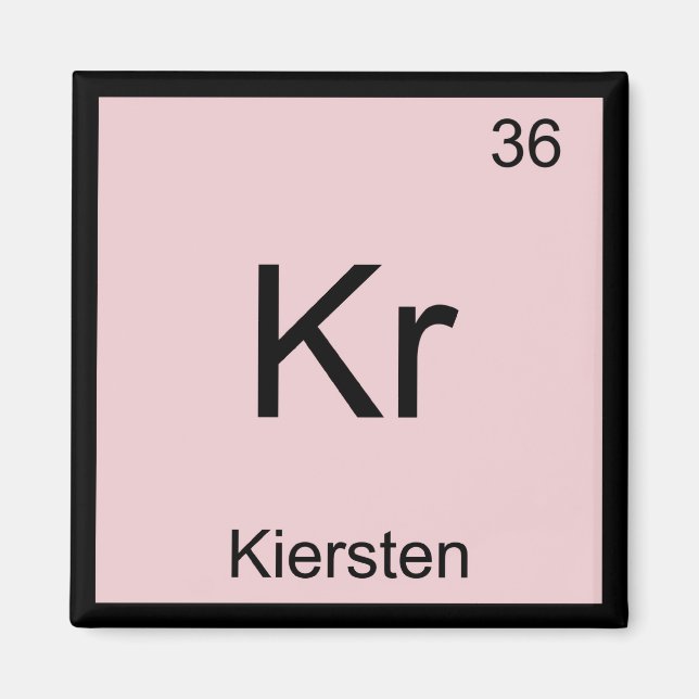 Periodische Tabelle für Kiersten Name Chemical Ele Magnet (Vorne)