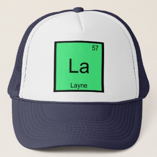 Periodische Tabelle für Layenname-Chemie-Element Truckerkappe