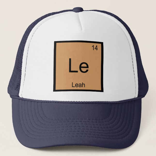 Periodische Tabelle für Leah Name Chemistry Elemen Truckerkappe (Vorderseite)