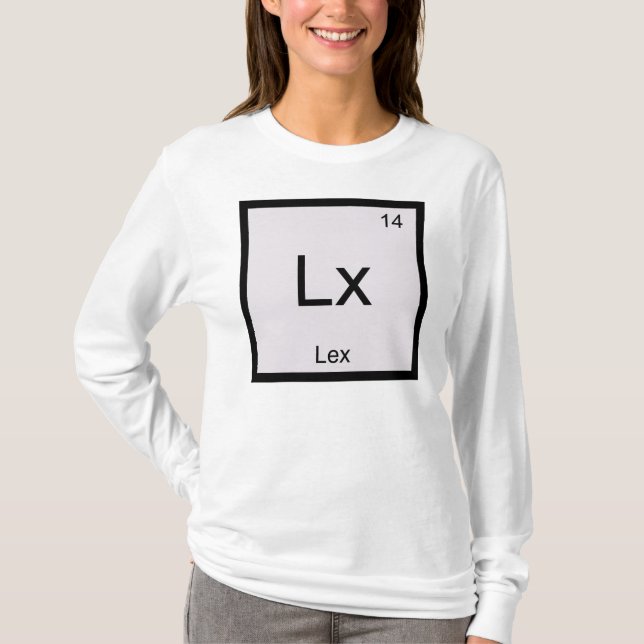 Periodische Tabelle für Lex Name Chemistry Element T-Shirt (Vorderseite)