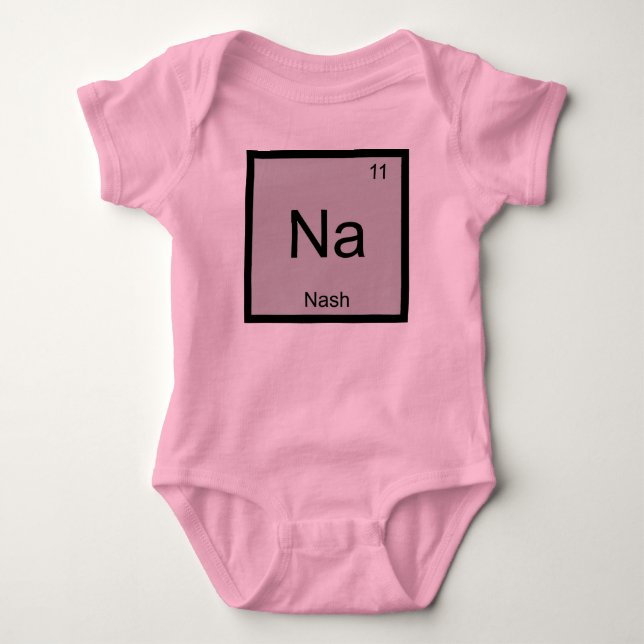 Periodische Tabelle für Nash Name Chemistry Elemen Baby Strampler (Vorderseite)