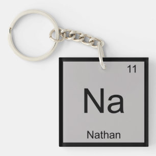 Periodische Tabelle für Nathan Name Chemistry Ele Schlüsselanhänger