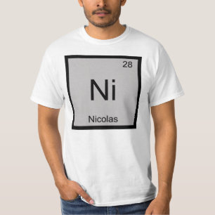 Periodische Tabelle für Nicolas Name Chemistry El T-Shirt