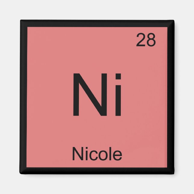 Periodische Tabelle für Nicole Name Chemistry Elem Magnet (Vorne)