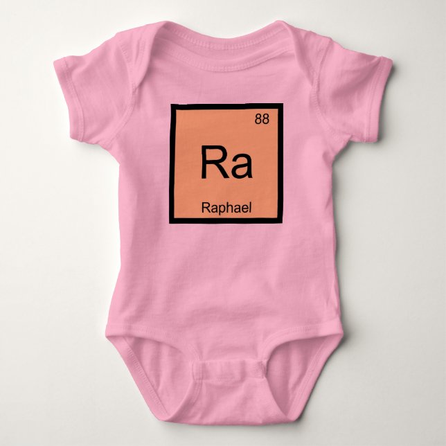 Periodische Tabelle für Raphael Name Chemistry Ele Baby Strampler (Vorderseite)