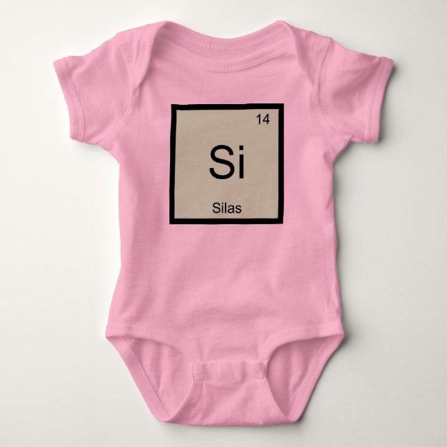Periodische Tabelle für Silas Name Chemistry Eleme Baby Strampler (Vorderseite)