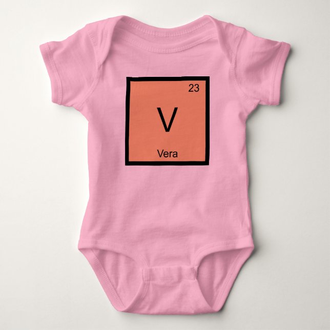Periodische Tabelle für Vera Name Chemistry Elemen Baby Strampler (Vorderseite)