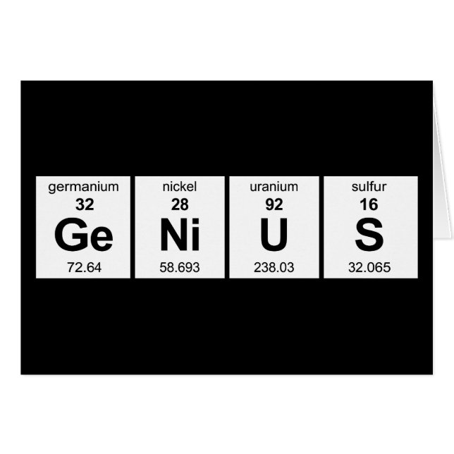 Periodische Tabelle GeNiUS (Vorderseite (Horizontal))