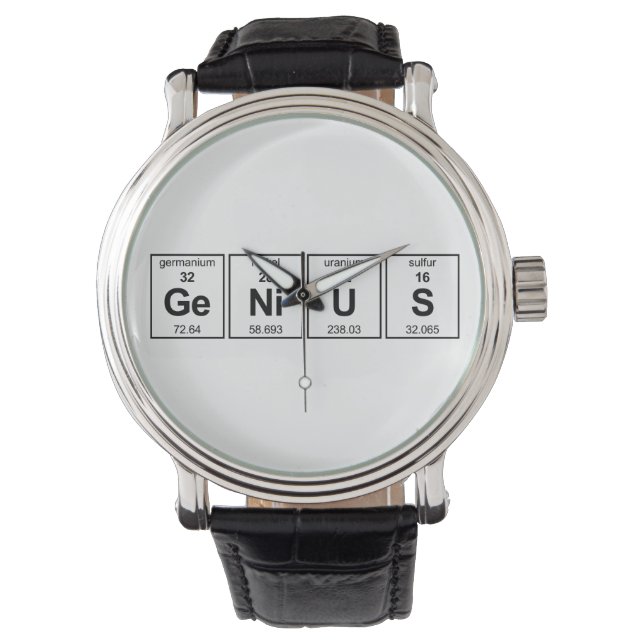 Periodische Tabelle GeNiUS Armbanduhr (Vorderseite)