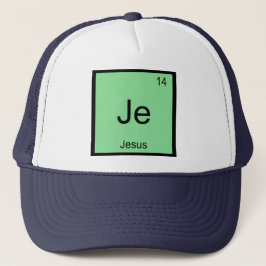 Periodische Tabelle mit Jesus Name Chemistry Eleme Truckerkappe