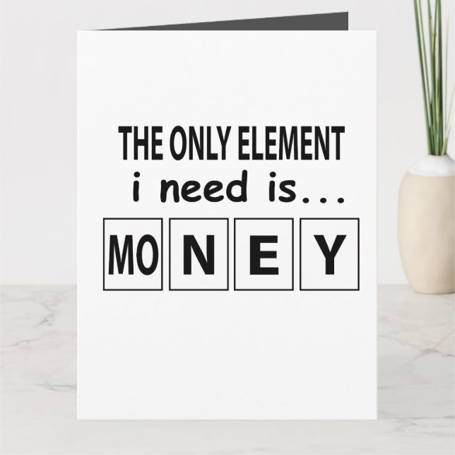 Periodische Tabelle Money Element Funny Periodic T Karte (Vorderseite)
