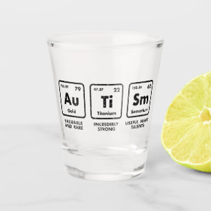 Periodische Tabelle zur Sensibilisierung für Autis Schnapsglas