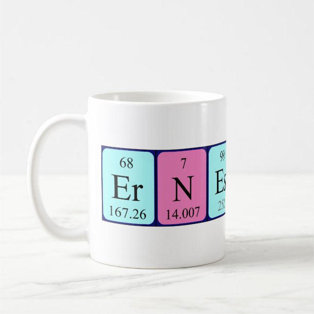 Periodische Tasse des Ernestine-Tabellennamens (Links)