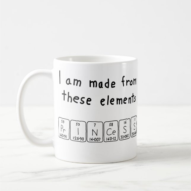 Periodische Tasse des Tabellennamens Princess (Links)