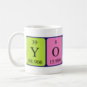 Periodische Tasse des Tabellennamens Yousef
