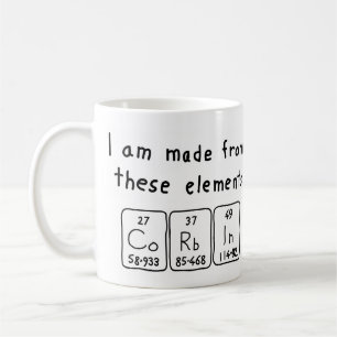 Periodische Tasse von korbinischen Tabellennamen