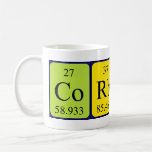 Periodische Tasse von korbinischen Tabellennamen