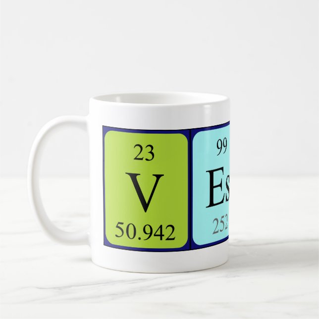 Periodische Tasse von Vester-Tabellennamen (Links)
