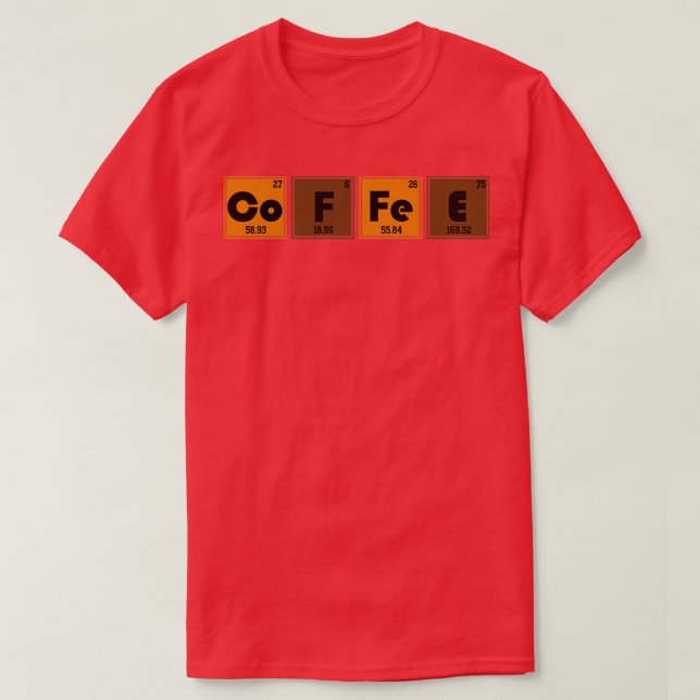 Periodische Tischkalender Kaffeemaschine T-Shirt (Design vorne)