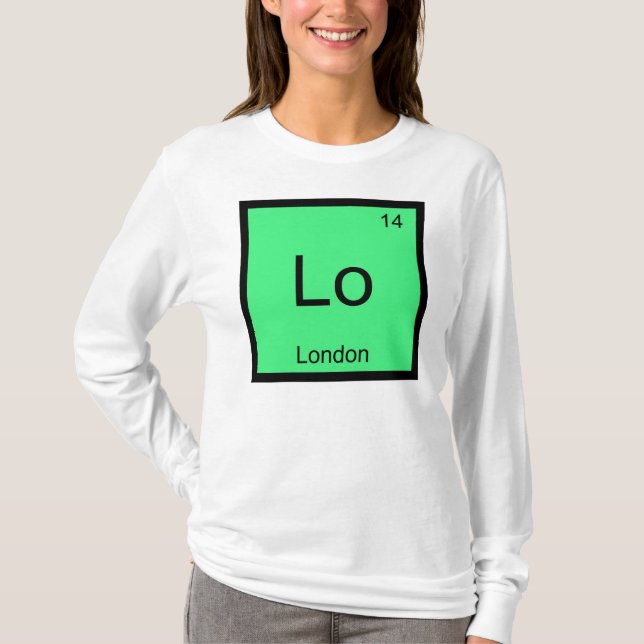 Periodische Übersicht über den London Name Chemist T-Shirt (Vorderseite)