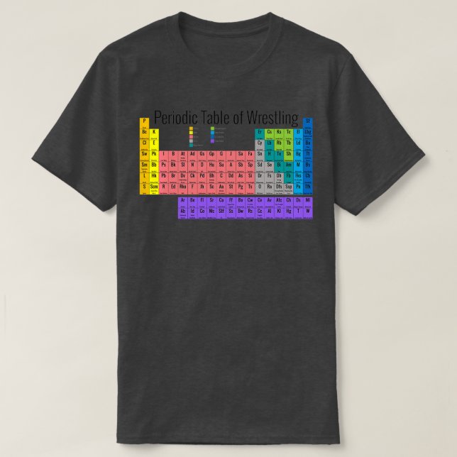 Periodische Übersicht über den Wrestling T-Shirt (Design vorne)