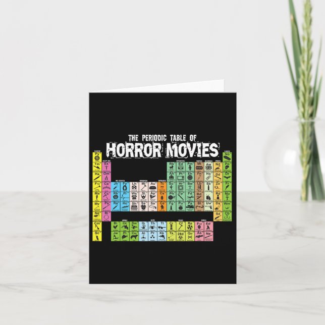 Periodische Übersicht über die Chemie von Horror Karte (Vorderseite)