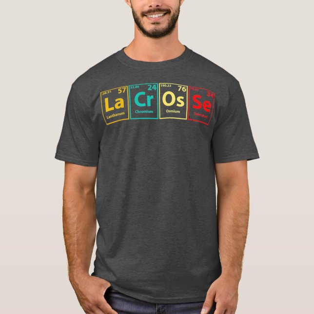 Periodische Vintage Lacrosse Lover Tabelle T-Shirt (Vorderseite)