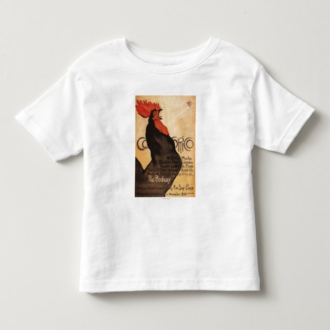 Periodischer Cocorico Hahn-förderndes Plakat Kleinkind T-shirt (Vorderseite)