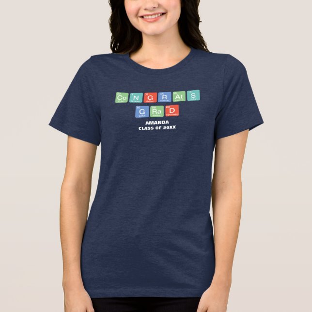 Periodischer Glückwunsch für Tabellenelemente Grad Tri-Blend Shirt (Vorderseite)
