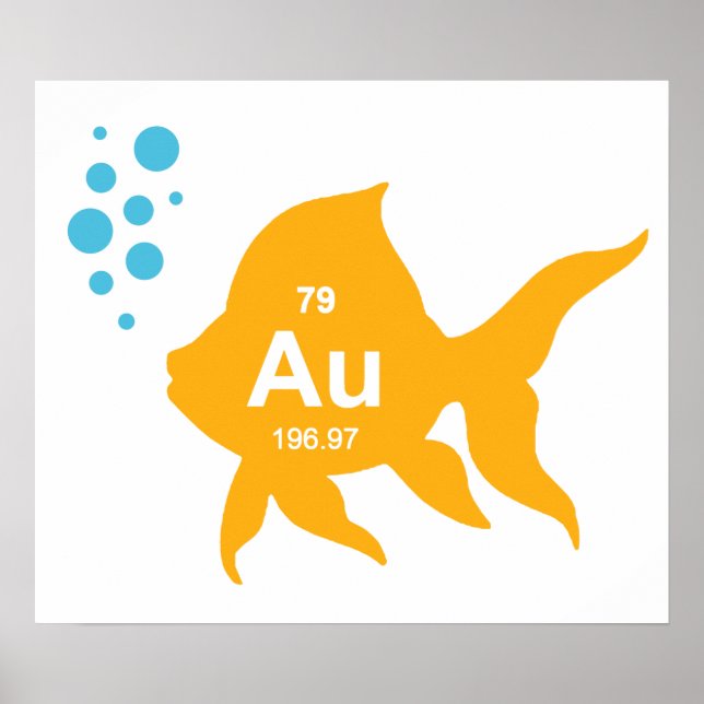 Periodischer Goldfisch für Tischelemente Poster (Vorne)