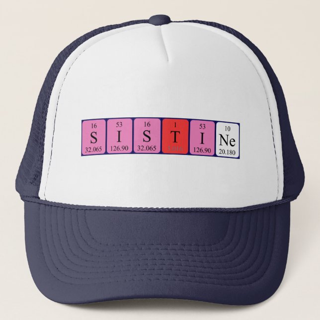 Periodischer Name der Sixtinischen Tabelle Truckerkappe (Vorderseite)