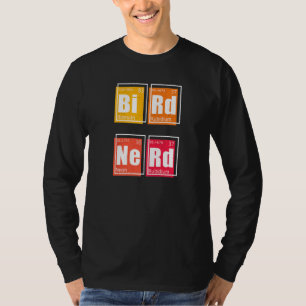 Periodischer NERD der Vogelbeobachtung Elemente im T-Shirt
