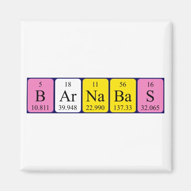 Periodischer Tabellenname-Magnet Barnabas Magnet (Vorne)