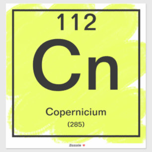 Periodischer Tafelaufkleber - Copernicium Aufkleber
